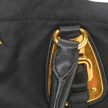 Prada Tessuto Nylon Soft Calfskin Shopping Satchel Black 12 of 14