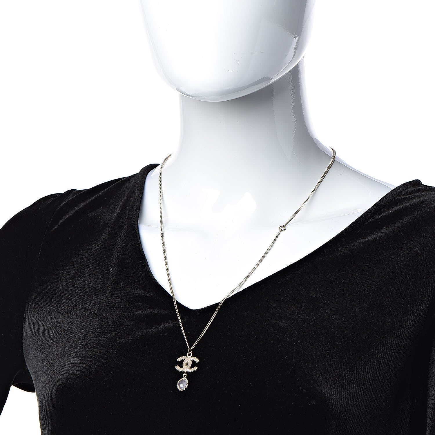 Chanel Enamel CC Drop Necklace Gold 2 of 4