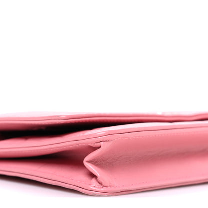 Chanel Lambskin Camellia Embossed Wallet on Chain WOC Pink 10 of 13