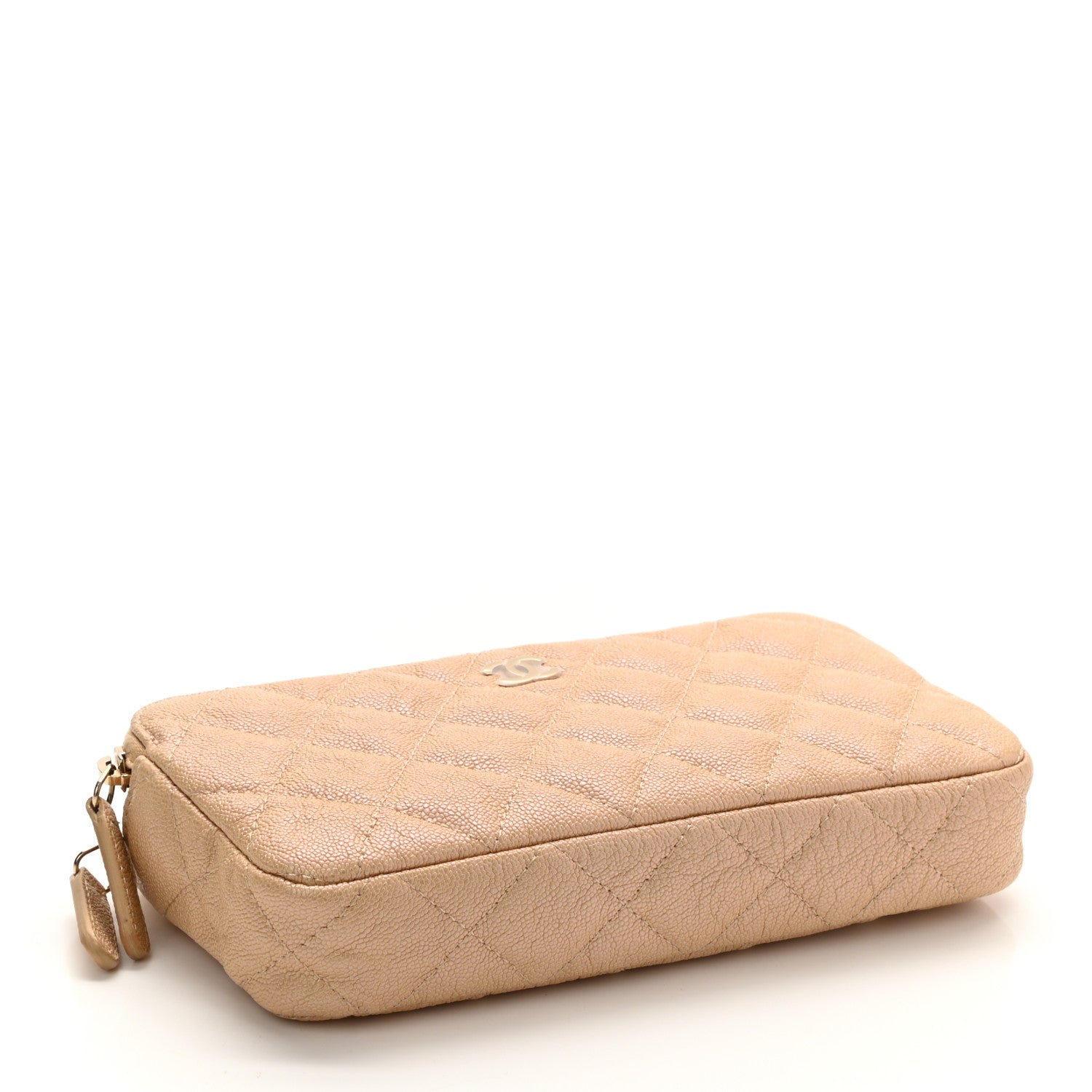 Chanel Iridescent Caviar Quilted Small Clutch With Chain Beige 3 of 10