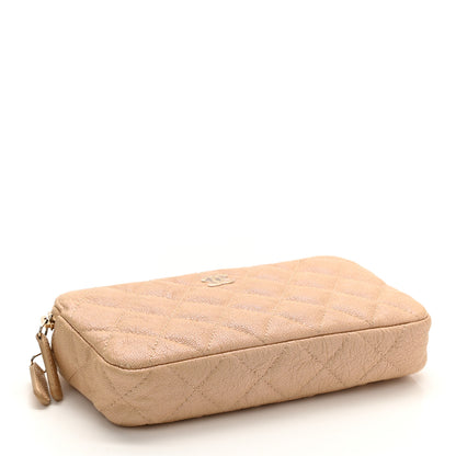Chanel Iridescent Caviar Quilted Small Clutch With Chain Beige 3 of 10