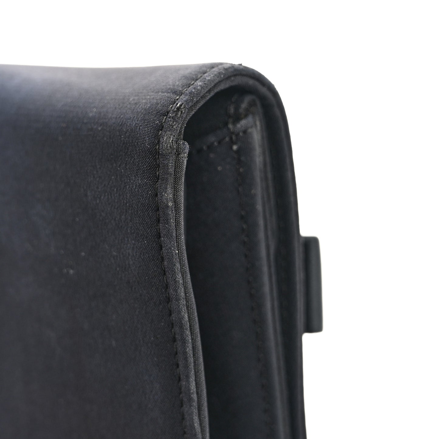 Satin Ribbon Bow Clutch Black