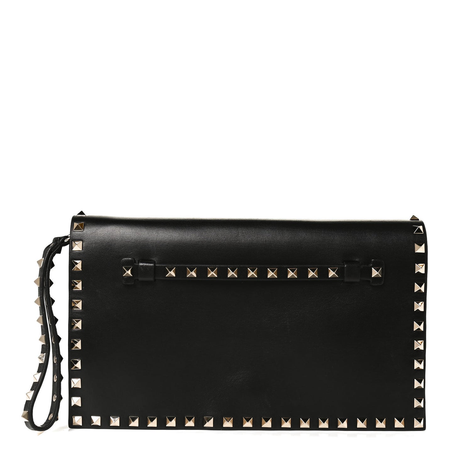 Nappa Rockstud Wristlet Clutch Black
