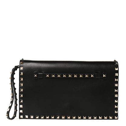 Valentino Garavani Nappa Rockstud Wristlet Clutch Black 1 of 14