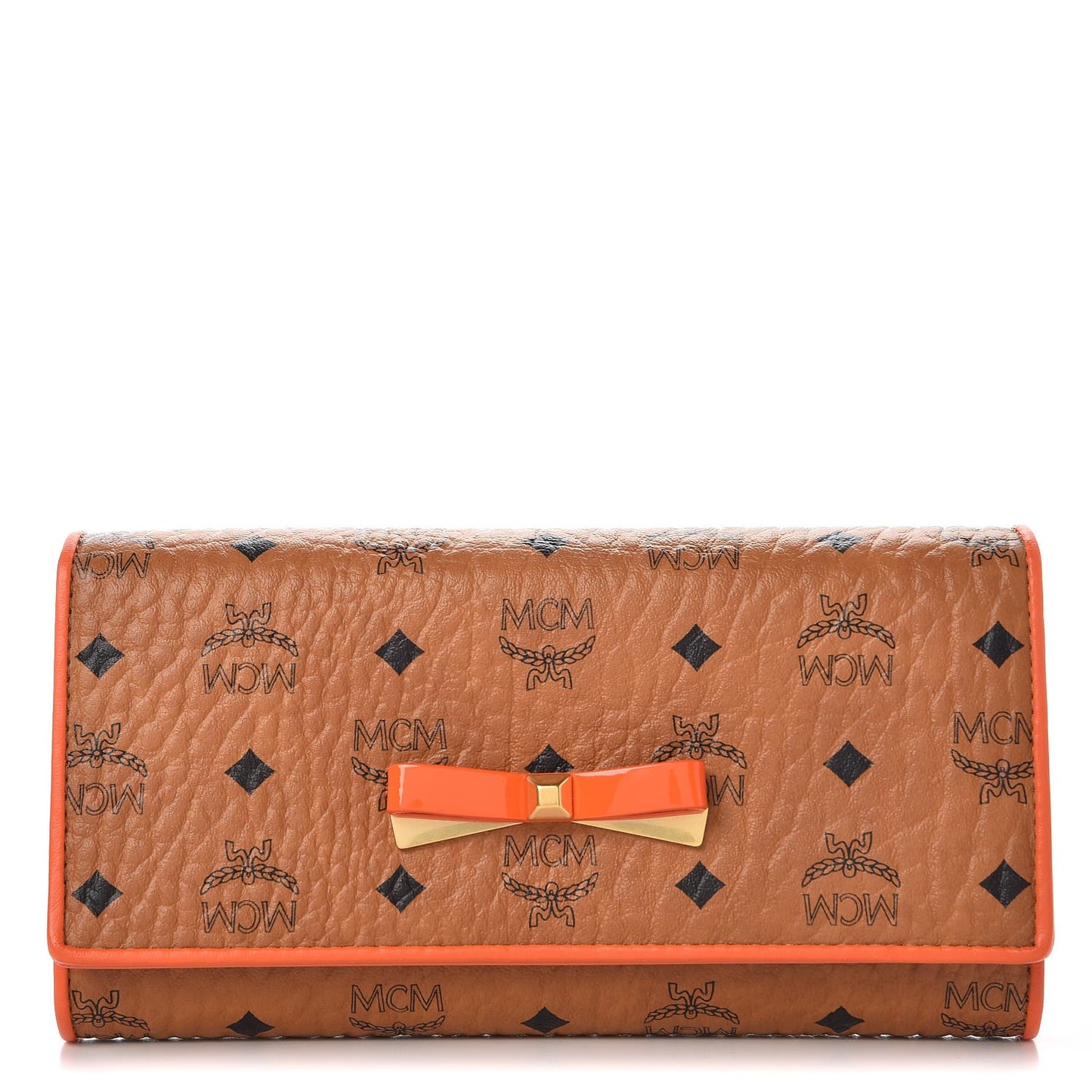 Visetos Mina Long Trifold Wallet Cognac