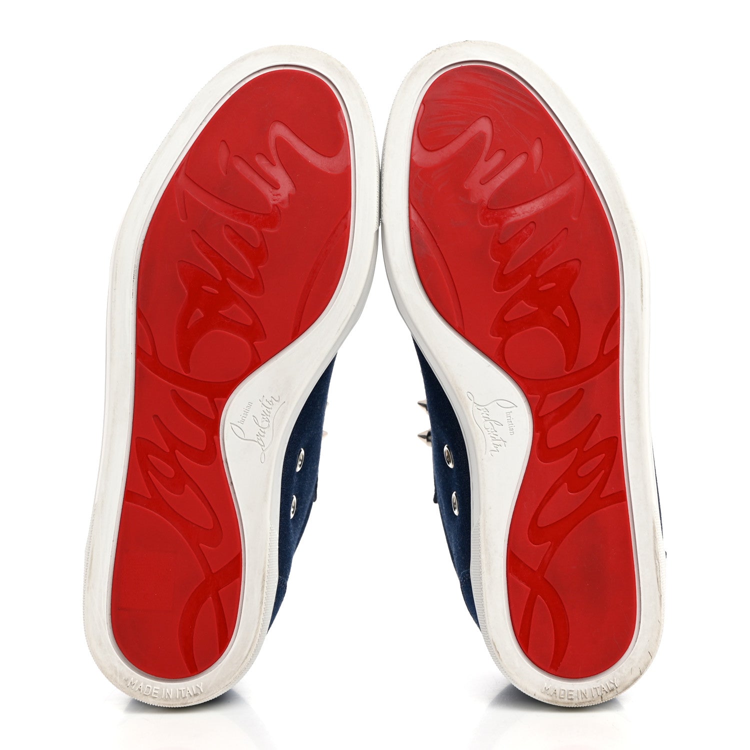 Christian Louboutin Denim Womens Fique A Vontade Sneakers 36.5 Blue 5 of 8