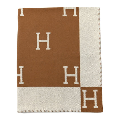 Hermes Wool Cashmere New Classic Avalon Blanket Ecru Camel 1 of 3