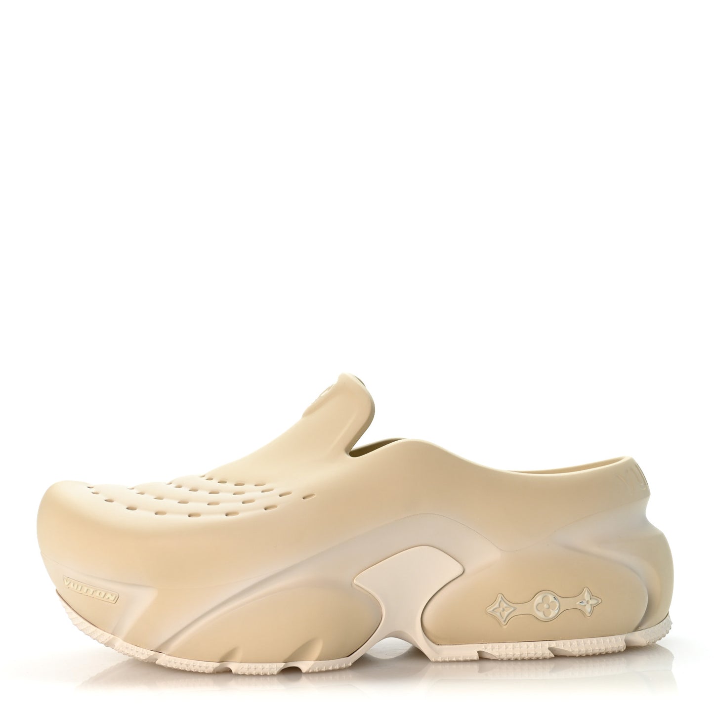 Rubber Mens LV Shark Clogs 11 Beige
