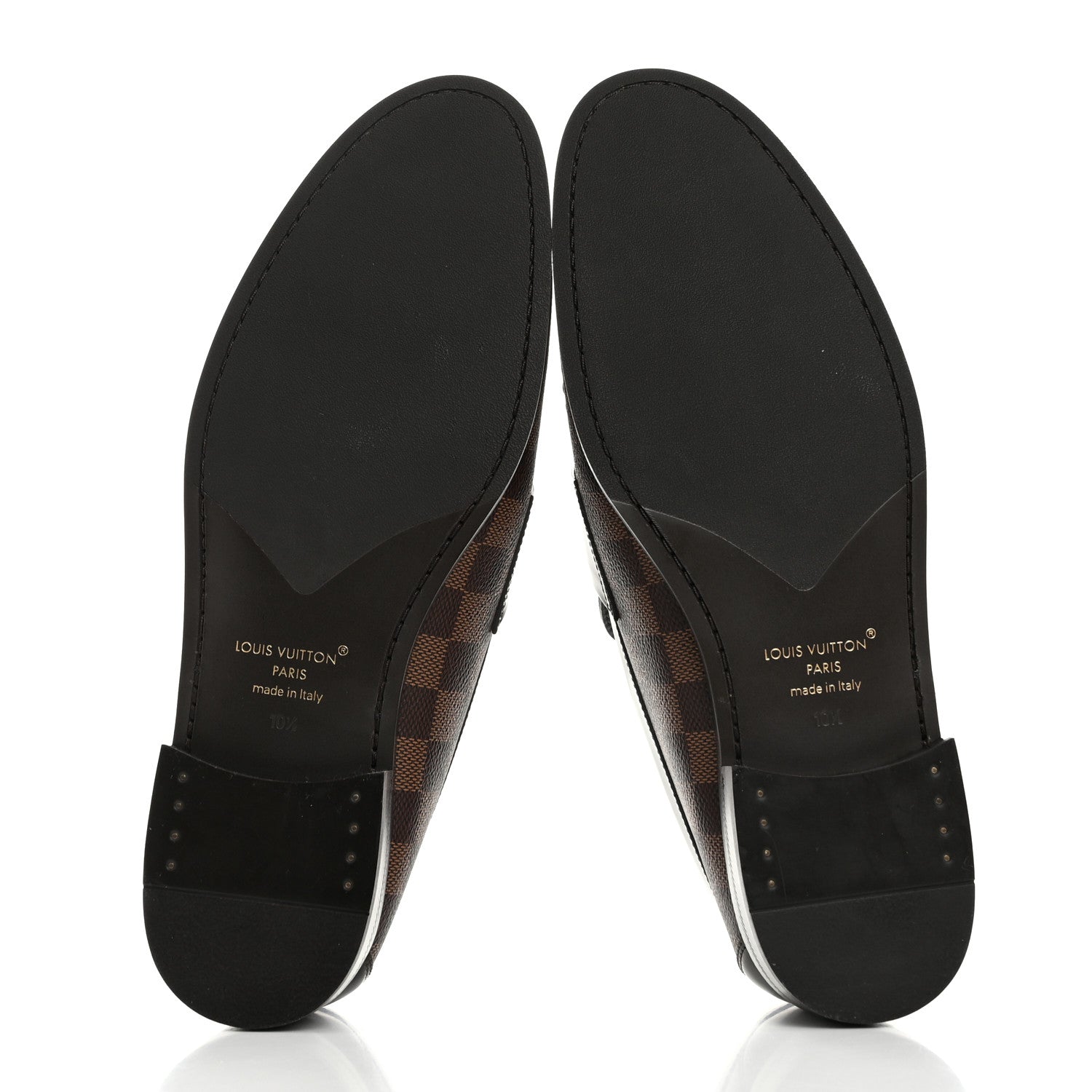 Louis Vuitton Damier Ebene Calfskin Mens Major Loafers 10.5 5 of 9