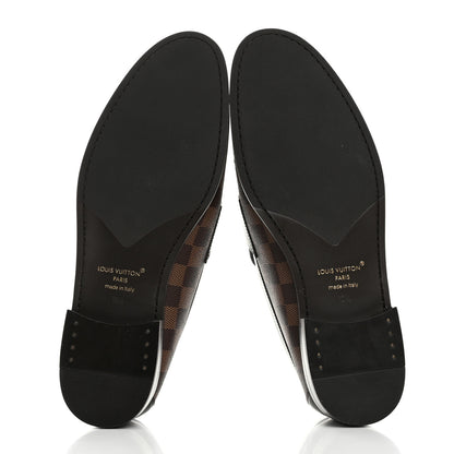 Louis Vuitton Damier Ebene Calfskin Mens Major Loafers 10.5 5 of 9