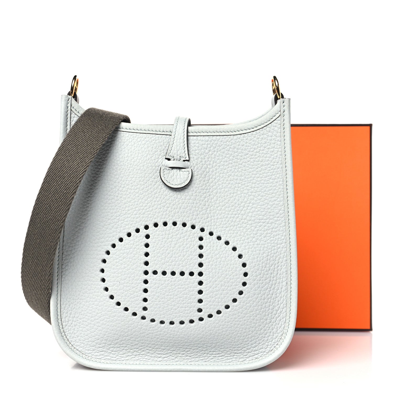 Hermes Taurillon Clemence Amazone Evelyne TPM Bleu Pale Etain 11 of 11