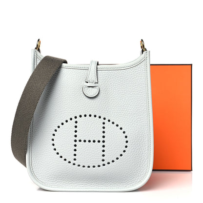 Hermes Taurillon Clemence Amazone Evelyne TPM Bleu Pale Etain 11 of 11