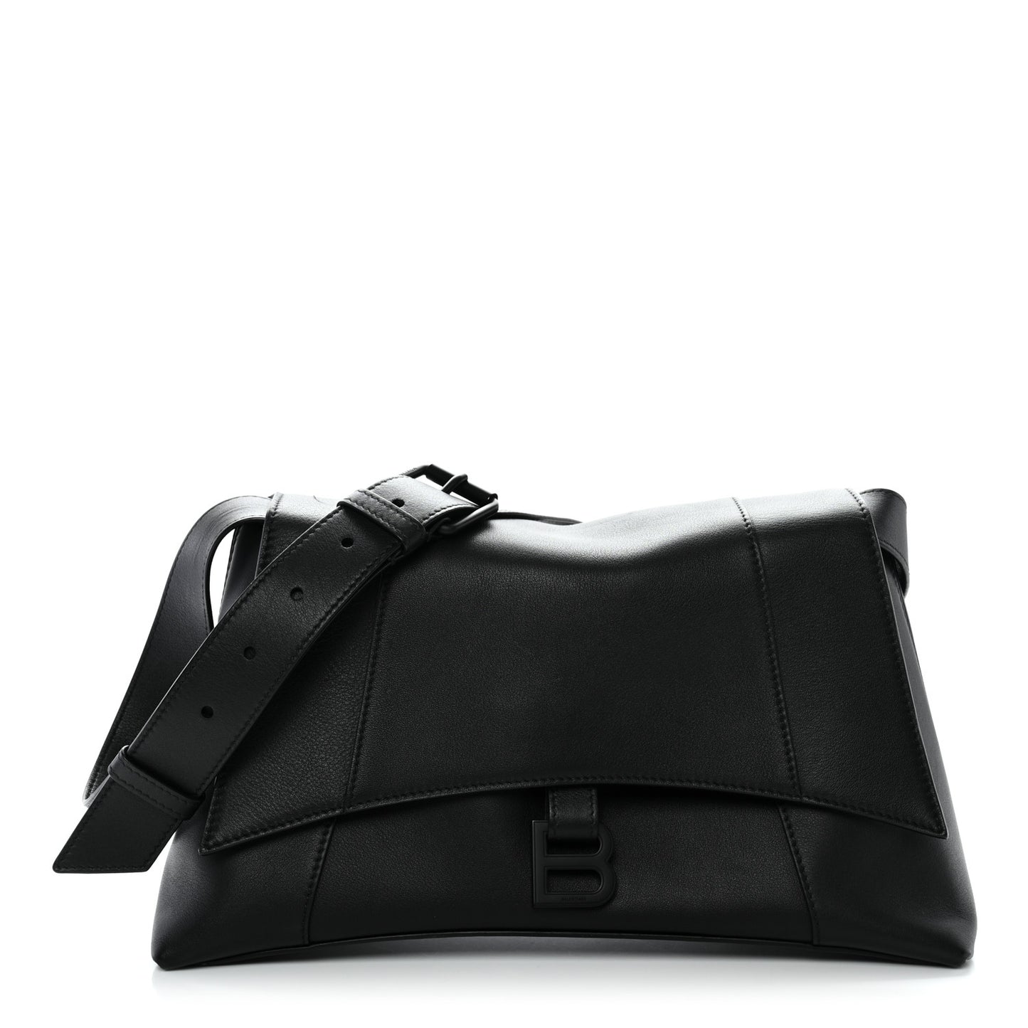 Grained Calfskin Monochrome M Downtown Shoulder Bag Black