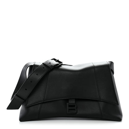 Balenciaga Grained Calfskin Monochrome M Downtown Shoulder Bag Black 1 of 12