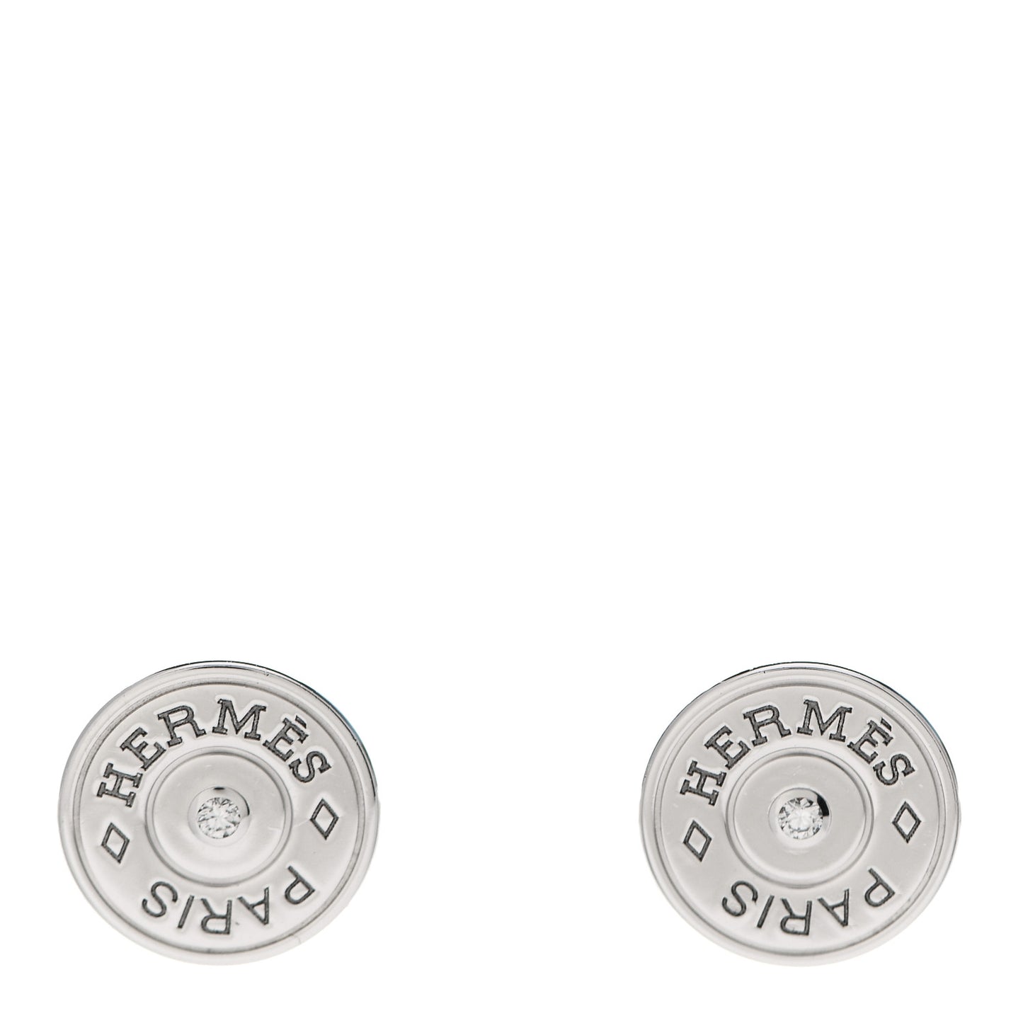 18K White Gold Diamond Small Gambade Earrings