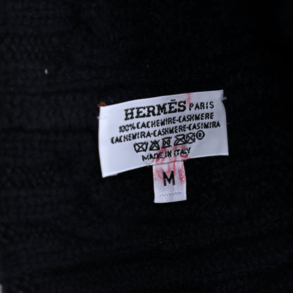 Hermes Cashmere Beanie Hat M Marine 6 of 6