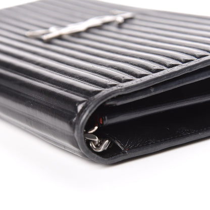 Saint Laurent Ribbed Calfskin Opium Monogram Chain Wallet Black 11 of 17