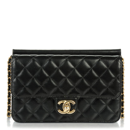 Chanel Lambskin Quilted Medium Crossing Times Flap Black 1 of 7