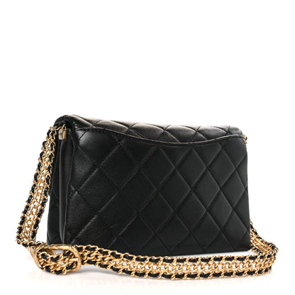 Chanel Calfskin Quilted Mini Chain Strap Flap Black 3 of 9