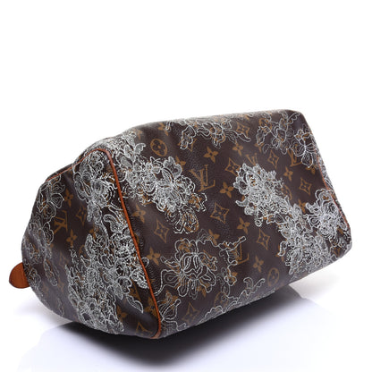 Louis Vuitton Monogram Dentelle Speedy 30 Silver 4 of 17
