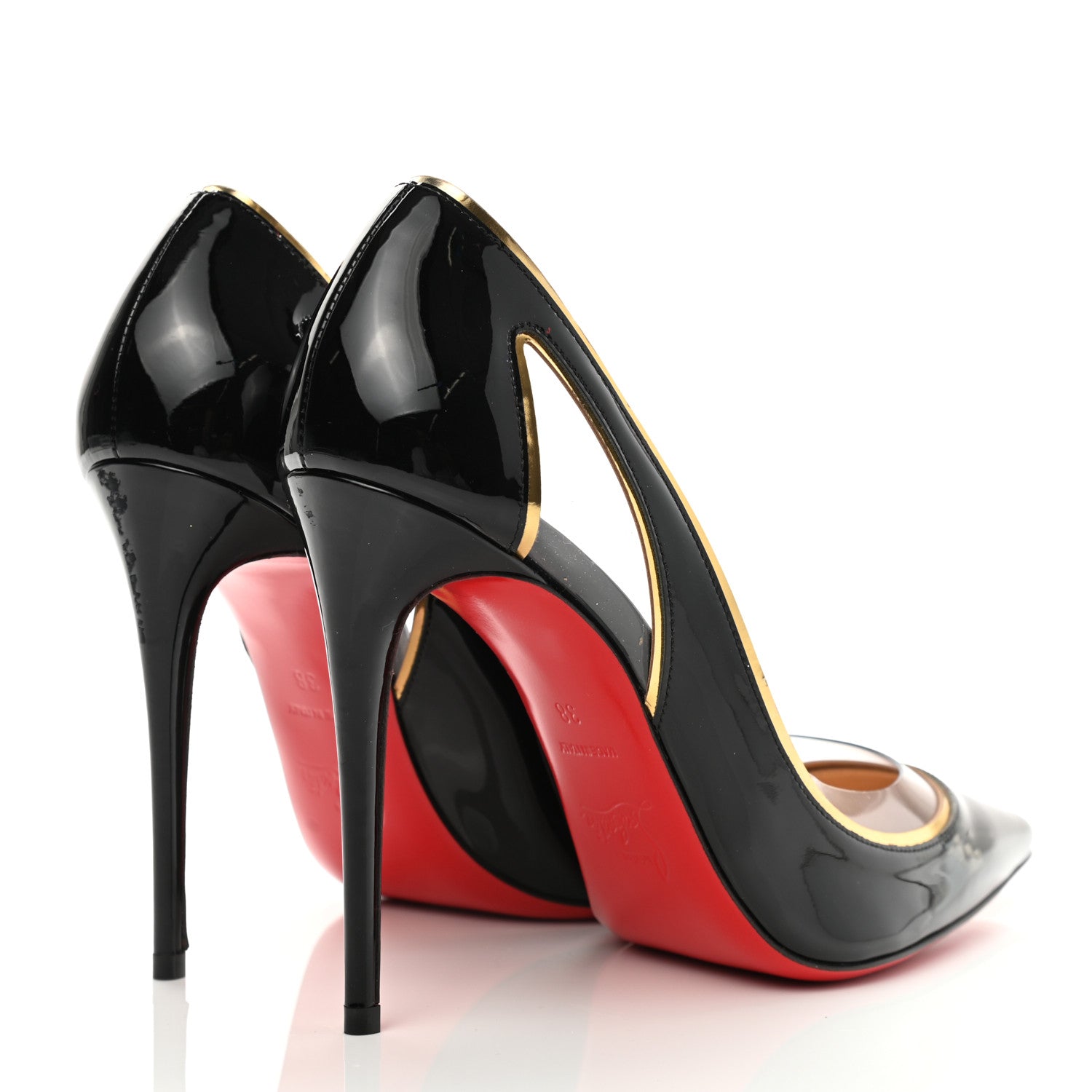Christian Louboutin Patent PVC Specchio Cosmo 554 100 Pumps 38 Black 4 of 8