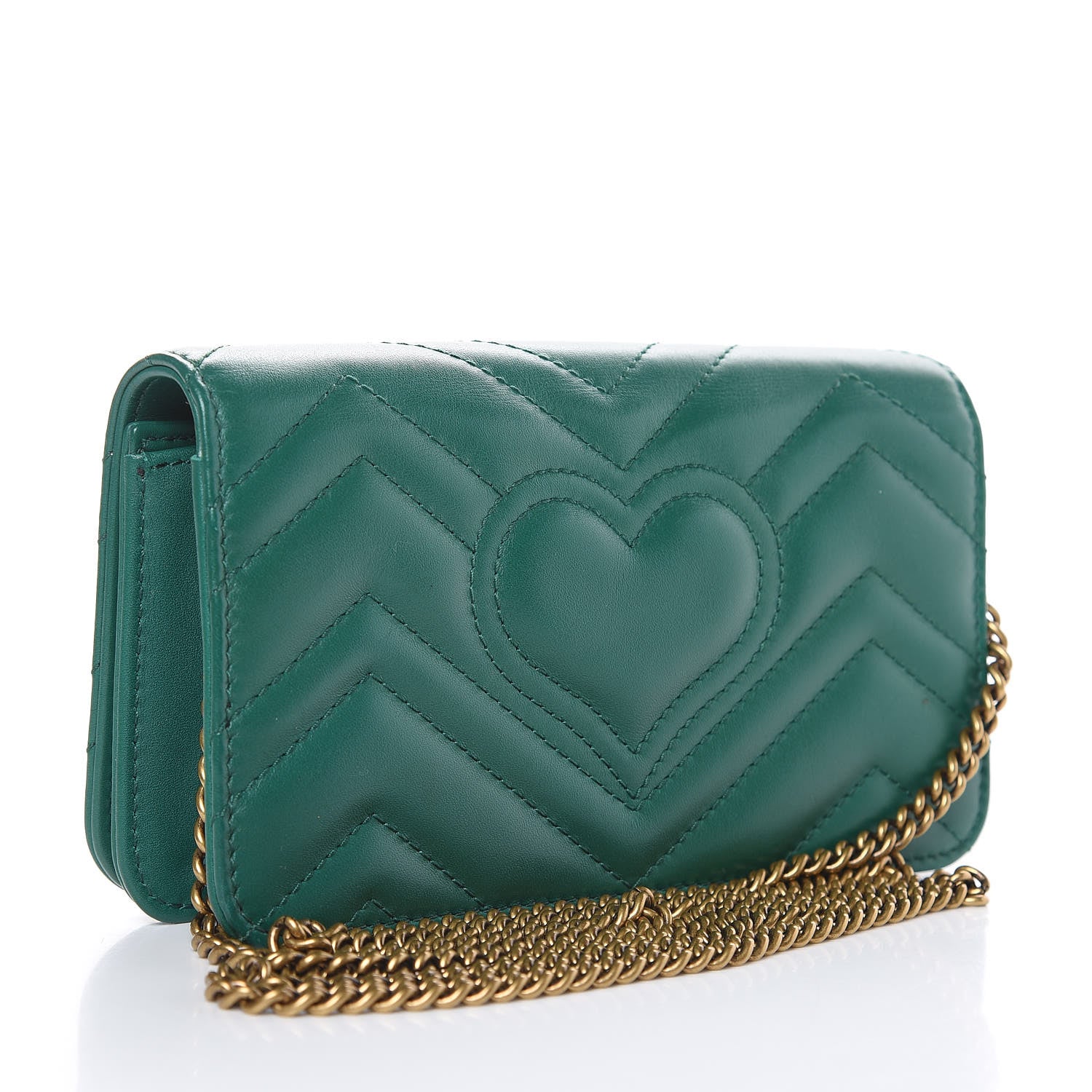Gucci Calfskin Matelasse GG Marmont Mini Bag Emerald Green 3 of 12