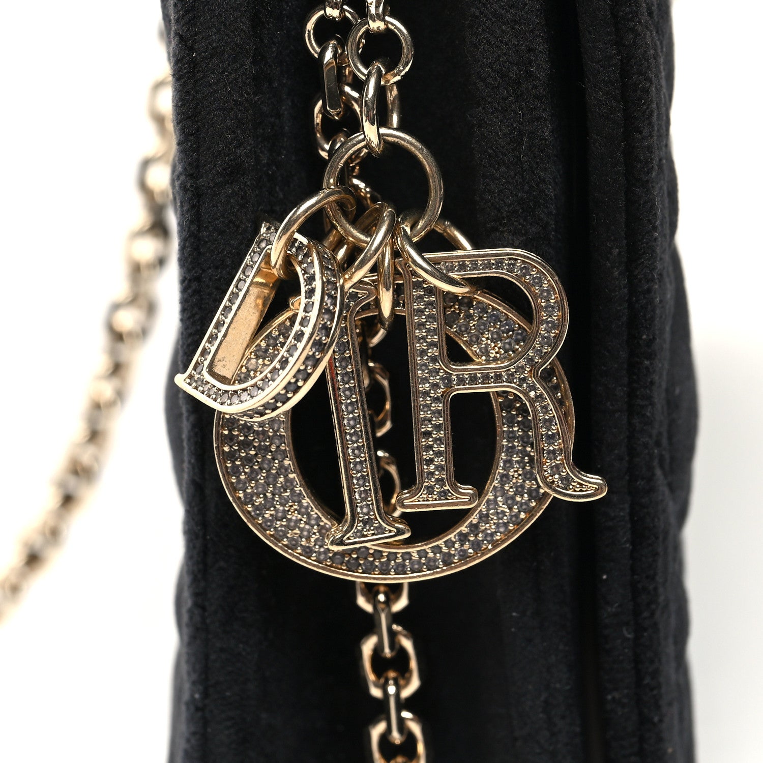 Christian Dior Velvet Cannage Lady Dior Convertible Clutch Black 11 of 11