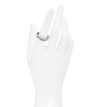 David Yurman Sterling Silver Diamond 7mm Crossover Ring 56 7.75 2 of 4