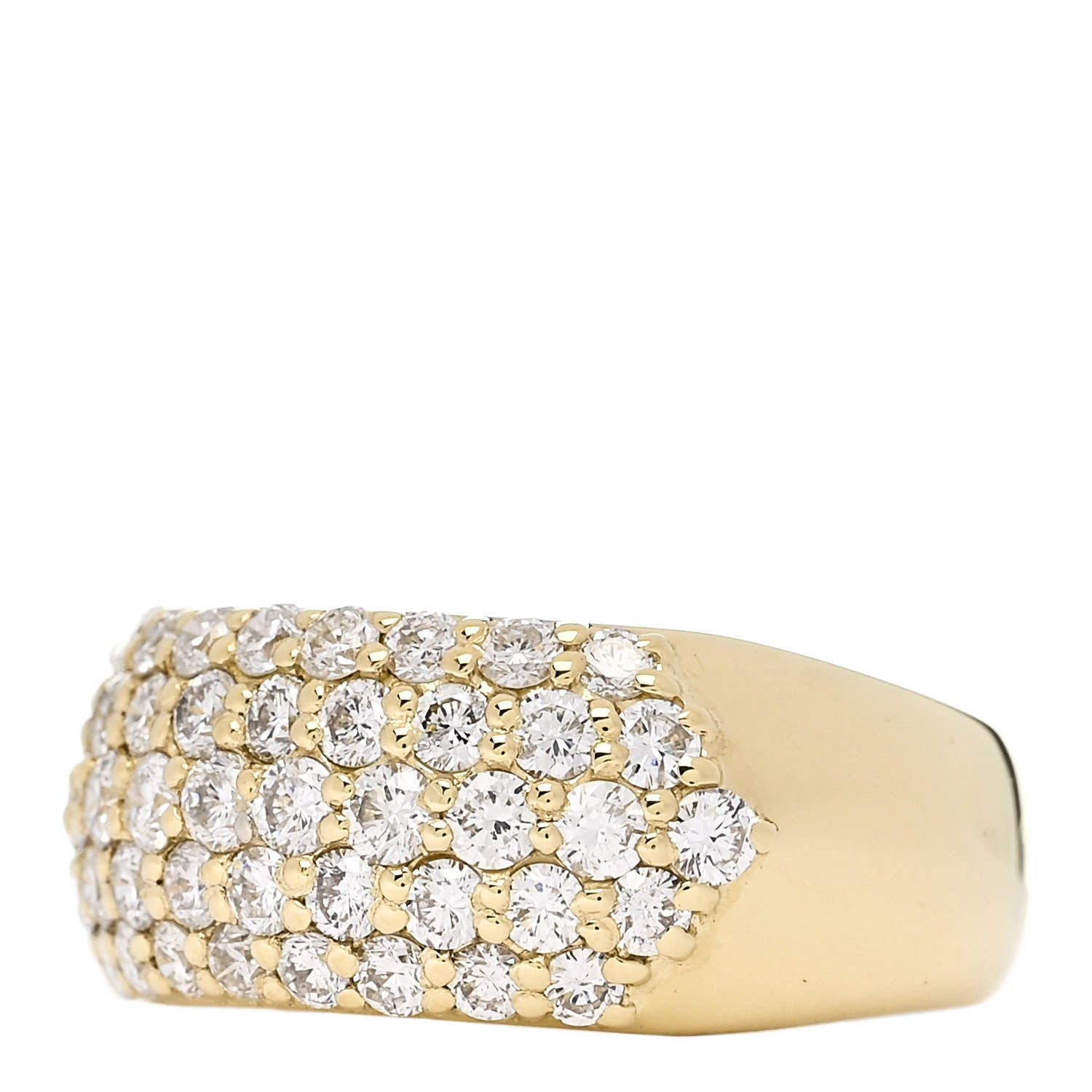Parker & West by FASHIONPHILE 18K Yellow Gold Diamond 1.68ctw Five Row Ring 53 6.5 3 of 10