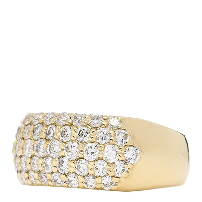 Parker & West by FASHIONPHILE 18K Yellow Gold Diamond 1.68ctw Five Row Ring 53 6.5 3 of 10