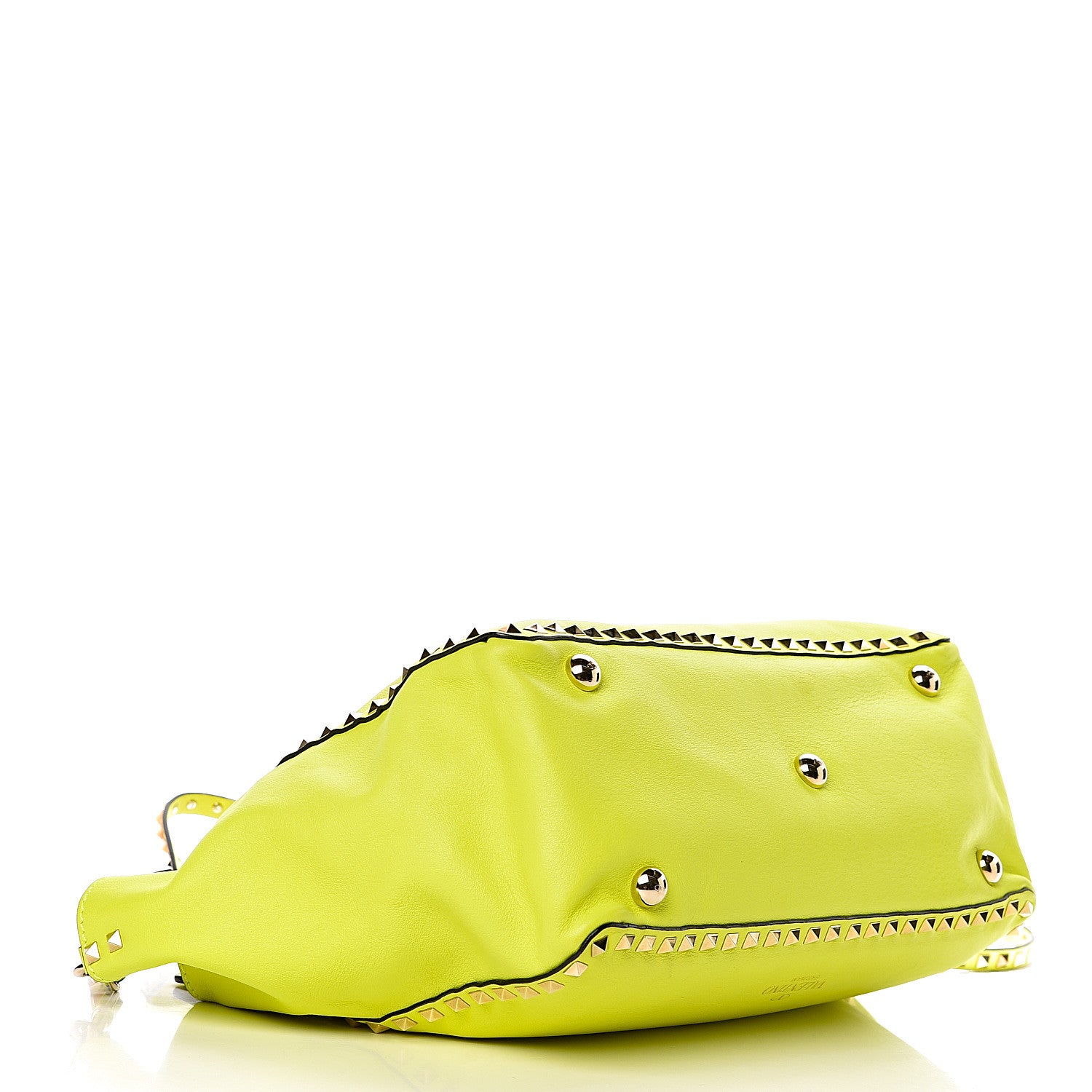 Valentino Garavani Vitello Medium Rockstud Tote Yellow Fluo 4 of 11