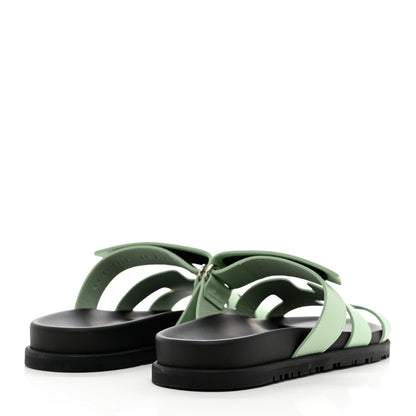 Hermes Epsom Womens Chypre Sandals 38 Vert Jade 4 of 9