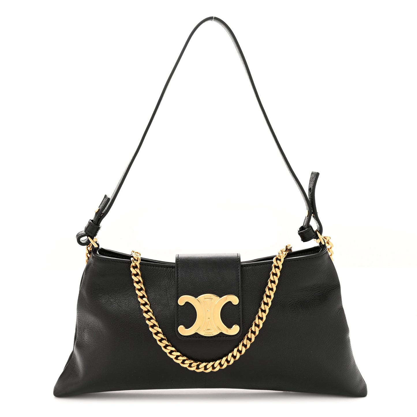 Triomphe Calfskin Wiltern Clutch Black