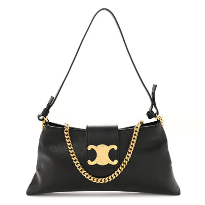 Celine Triomphe Calfskin Wiltern Clutch Black 1 of 10