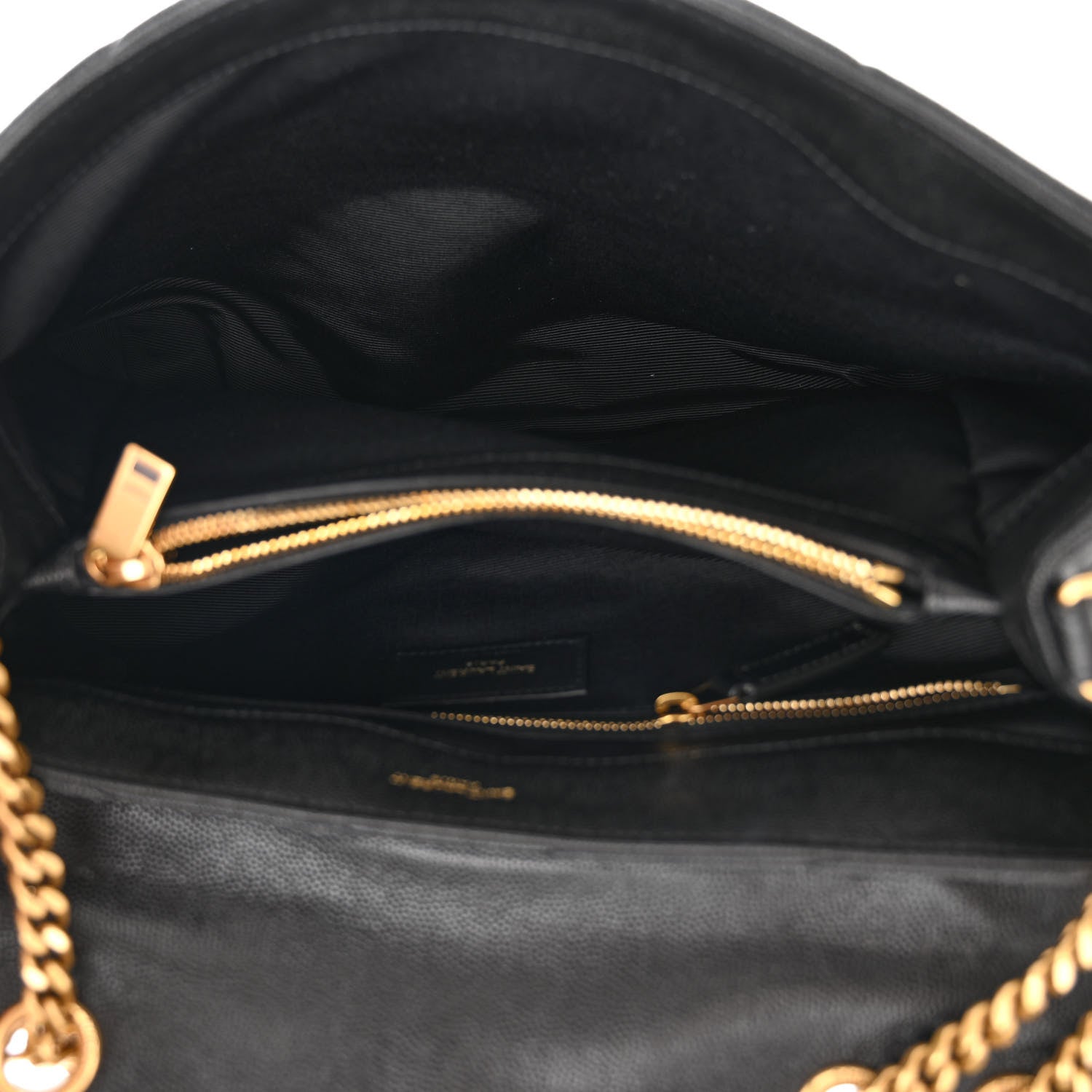 Saint Laurent Grain de Poudre Calfskin Y Quilted Monogram Medium Loulou Chain Satchel Black 5 of 11
