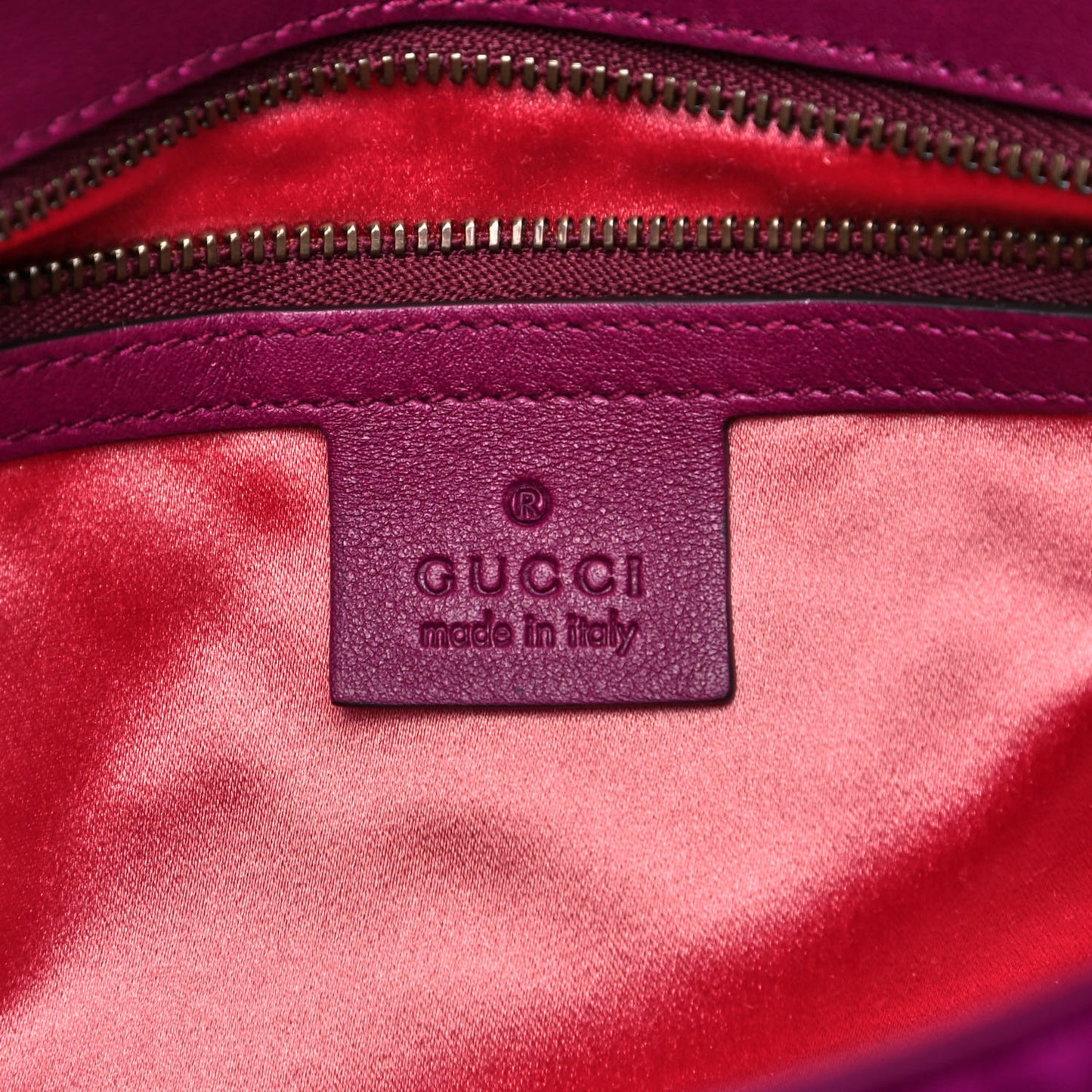 Velvet Matelasse Small GG Marmont Shoulder Bag Fuchsia Violet Cyclamen