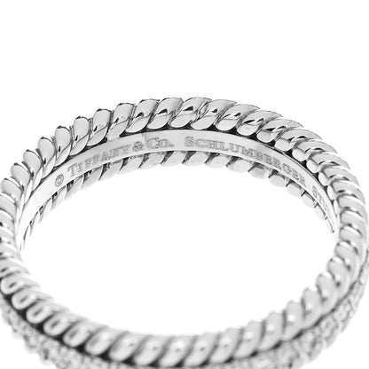 Tiffany Platinum Diamond Schlumberger Rope Two-Row Ring 50 5.5 4 of 6