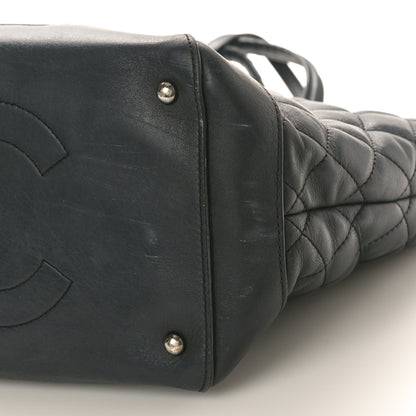 Chanel Calfskin Quilted Small Easy Shopping Tote Black 10 of 16