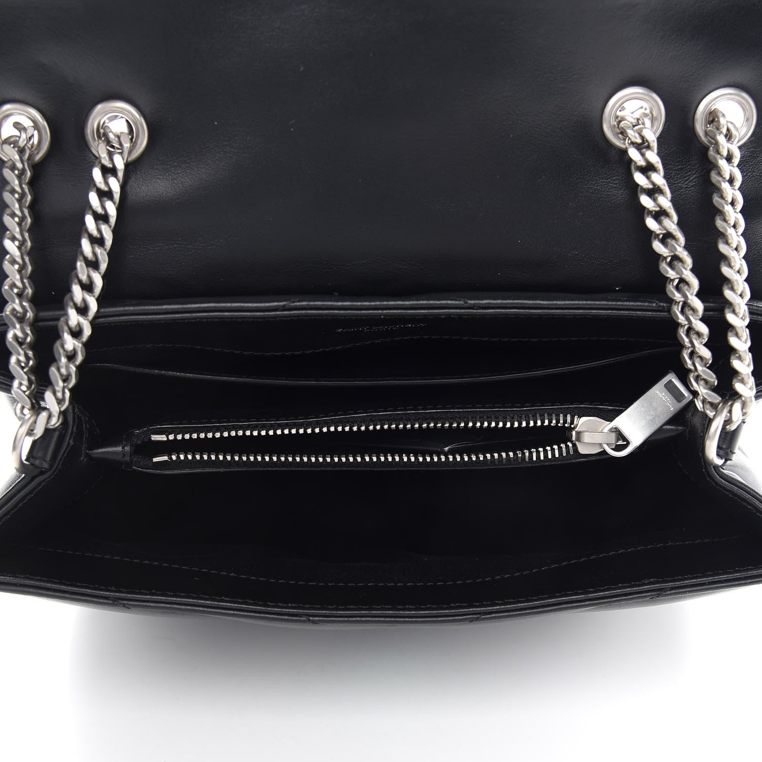 Saint Laurent Calfskin Y Quilted Monogram Small Loulou Chain Satchel Black 5 of 9