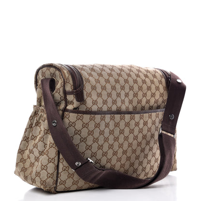 Gucci Monogram Natural Pigskin Large Diaper Bag Beige Ebony Cocoa Dark Chocolate 3 of 18
