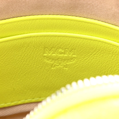 MCM Visetos Small Original Crossbody Bag Neon Yellow 7 of 10