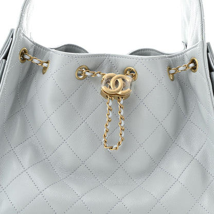 Chanel Caviar Quilted Small Chanel 25 Handbag Light Blue 8 of 11