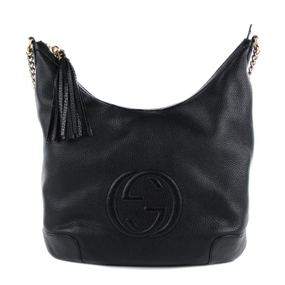 Gucci Pebbled Calfskin Medium Soho Chain Hobo Black 1 of 59