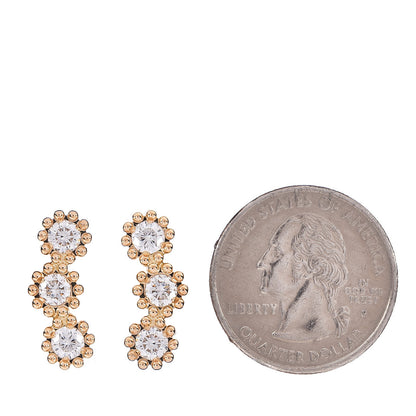Christian Dior 18K Yellow Gold Diamond Mimirose Earrings 2 of 5