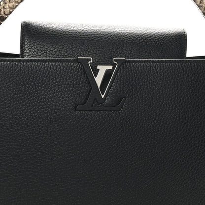 Louis Vuitton Taurillon Snakeskin Capucines MM Black 7 of 9