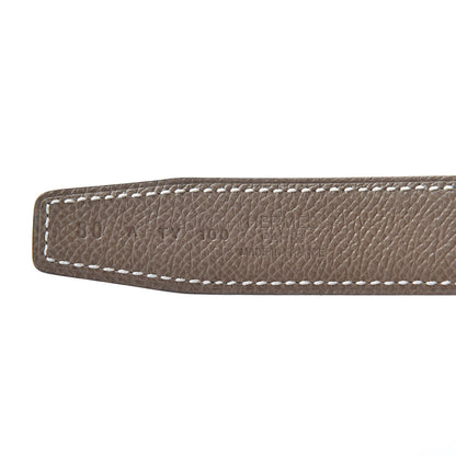 Hermes Swift Epsom 24mm Mini Constance H Belt 80 Black Etoupe 6 of 8