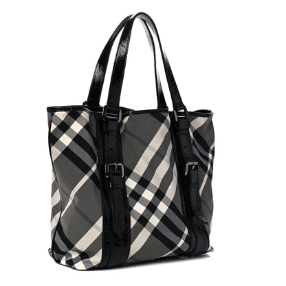 Burberry Nylon Beat Check Victoria Tote Black 3 of 16