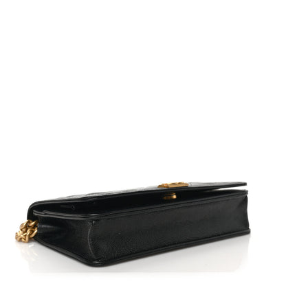 Chanel Caviar Quilted Boy Wallet On Chain WOC Black 4 of 9