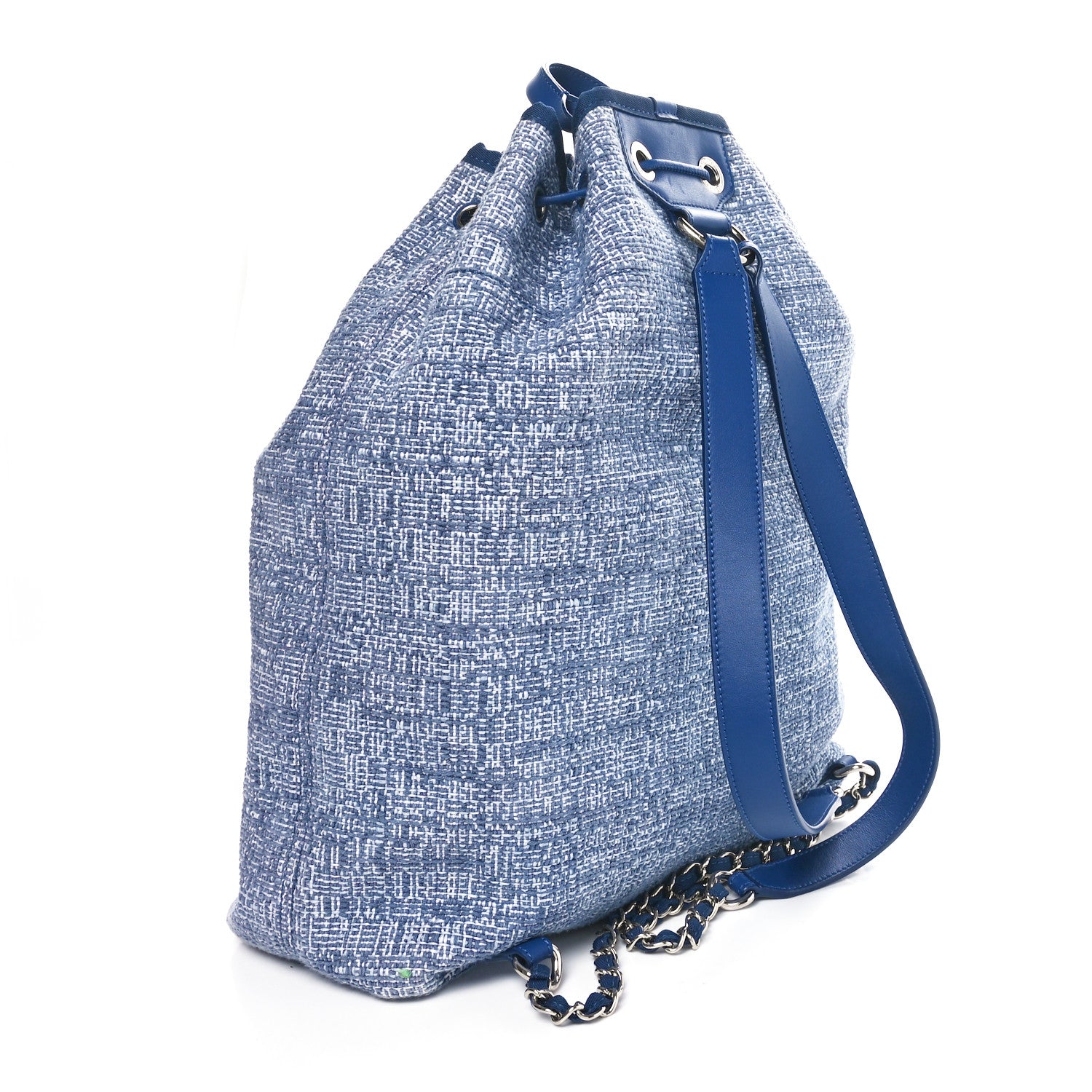 Chanel Canvas Large Deauville Backpack Blue 3 of 10