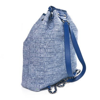 Chanel Canvas Large Deauville Backpack Blue 3 of 10